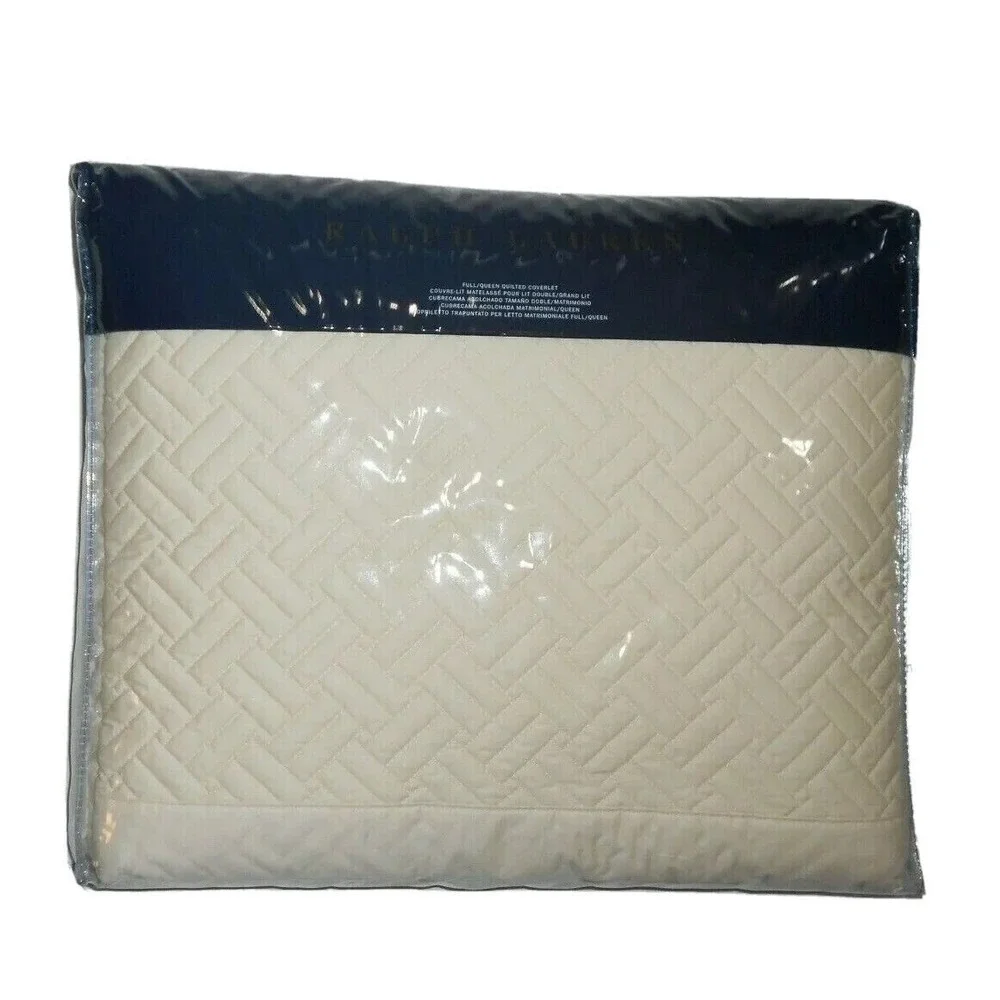 Ralph‎ Lauren Full / Queen Greenwich Hollywood Cream Quilted Coverlet rt $355